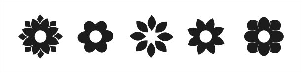 花图标设置孤立的白色背景。花简单的图标。矢量插图10 eps。图片下载