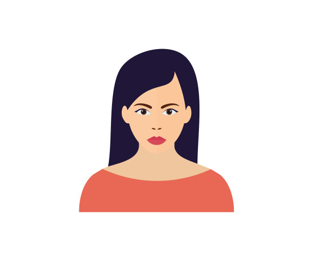 美女头像人物图标。用户成员，平面样式的人物图标。业务人员。阿凡达，用户，女性，人，年轻，女性，女性，夫人矢量设计和插图。图片下载