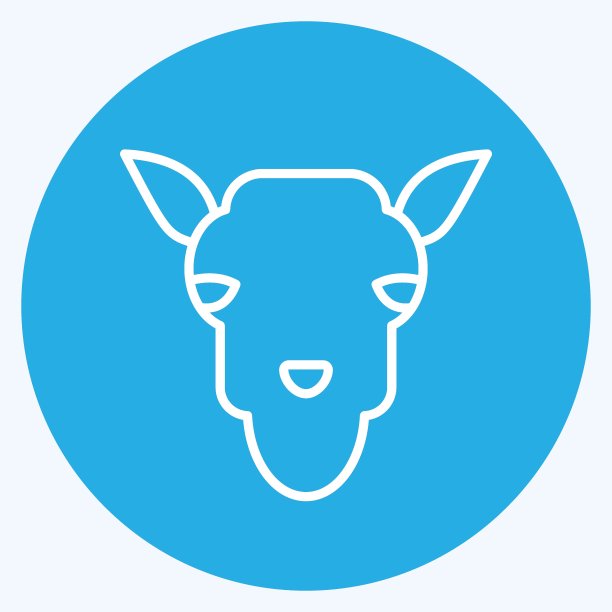 图标骆驼。与兽首符号有关。设计简单，可编辑。简单的说明图片下载