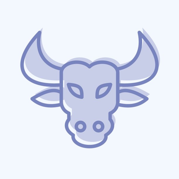 图标的公牛。与兽首符号有关。设计简单，可编辑。简单的说明图片下载
