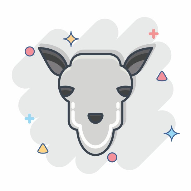 图标骆驼。与兽首符号有关。设计简单，可编辑。简单的说明图片下载