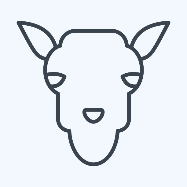 图标骆驼。与兽首符号有关。设计简单，可编辑。简单的说明图片下载