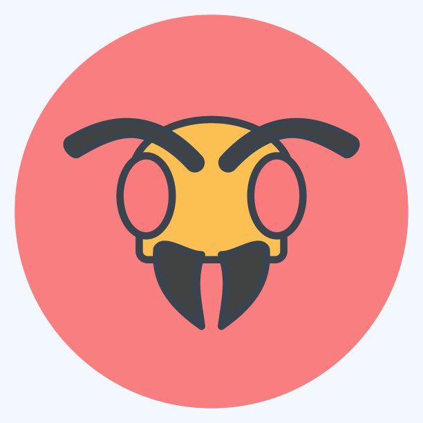 图标蜜蜂。与兽首符号有关。设计简单，可编辑。简单的说明图片下载