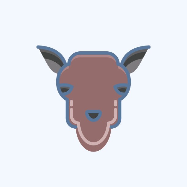 图标骆驼。与兽首符号有关。设计简单，可编辑。简单的说明图片下载