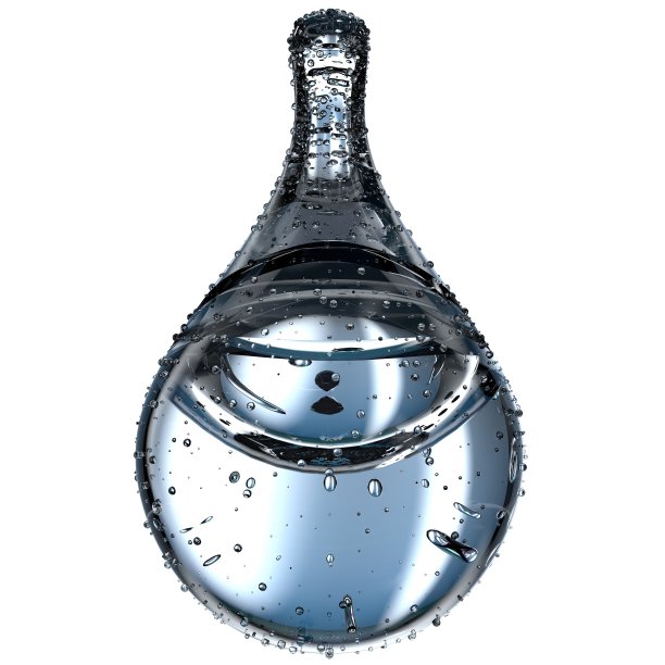 水滴具有精细的反射细节，对透明3d渲染隔离清新干净的平面设计元素材料图片下载