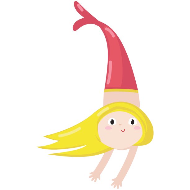 可爱的美人鱼矢量魔法海公主字符图片下载