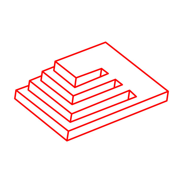 不可思议的视觉错觉形状。光学艺术品。标志。不真实的几何。不可能的数据。线的艺术。图片下载