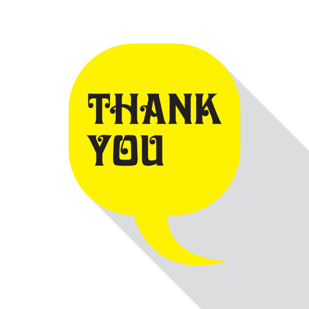 谢谢你平面语音气泡图标与阴影和打字。图片下载