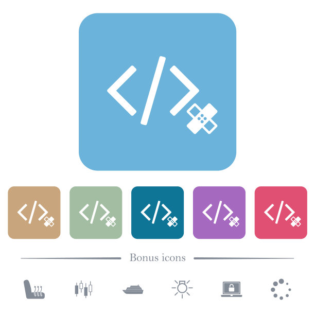 软件补丁平面图标的颜色圆角方形背景图片下载
