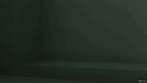 抽象的深绿色和渐变光背景与工作室背景。绿色空白展示或洁净室展示产品。绿色背景。矢量插图。图片下载