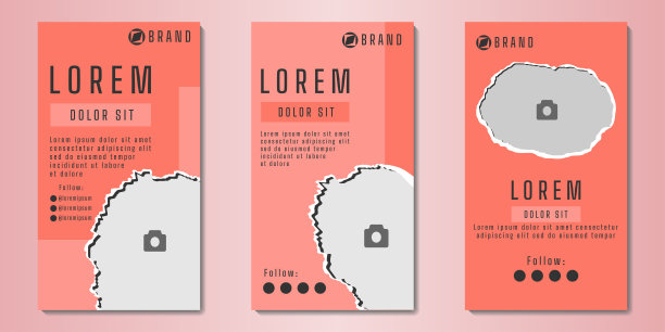 可编辑的社交媒体故事设计模板矢量插图图片下载