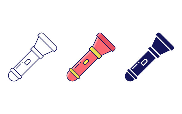 手电筒矢量图标图片下载