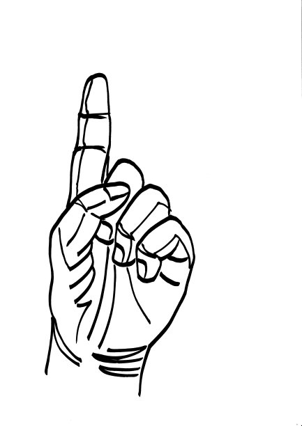 手绘说明的手势线条艺术图片下载