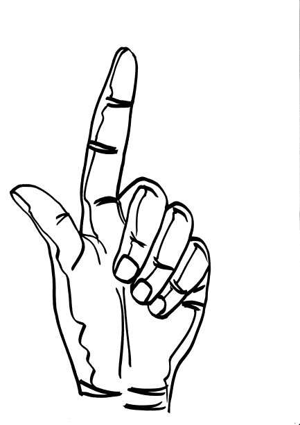 手绘说明的手势线条艺术图片下载