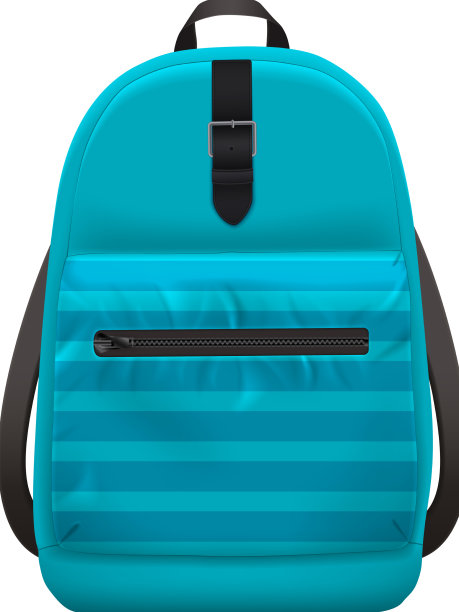 蓝色背包写实构图图片下载