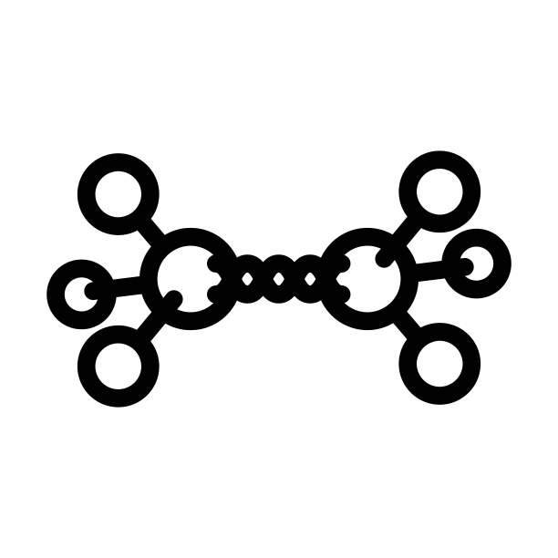 分子结构线性图标矢量图图片下载