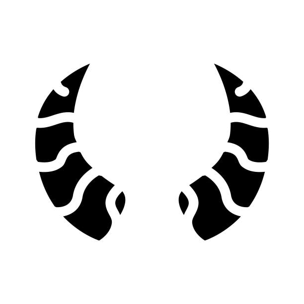 山羊角动物象形文字图标矢量插图图片下载