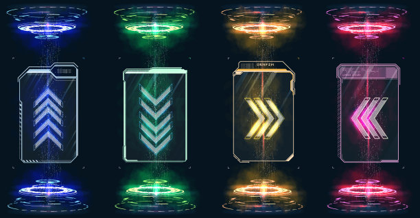 未来矢量HUD界面屏幕设计。数字标注标题。HUD UI GUI未来感图片下载