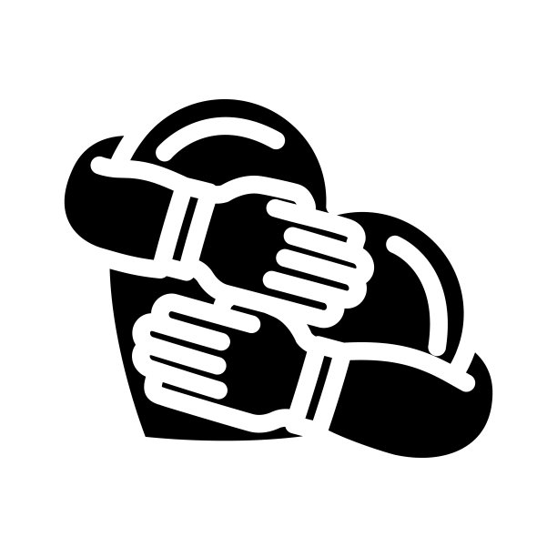 拥抱头痛治疗字形图标矢量插图图片下载