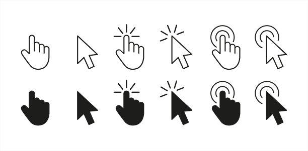 设置手动光标图标单击和光标图标单击。图片下载