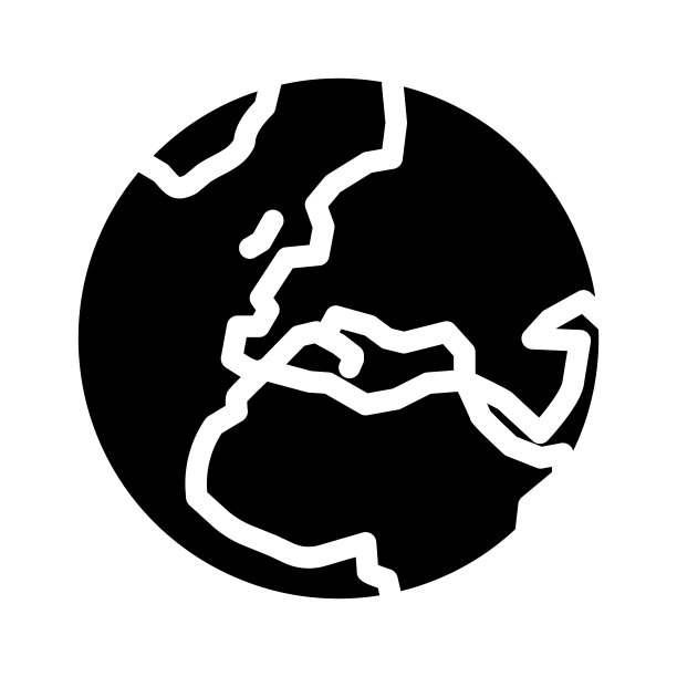 欧洲地球行星地图符号图标矢量插图图片下载