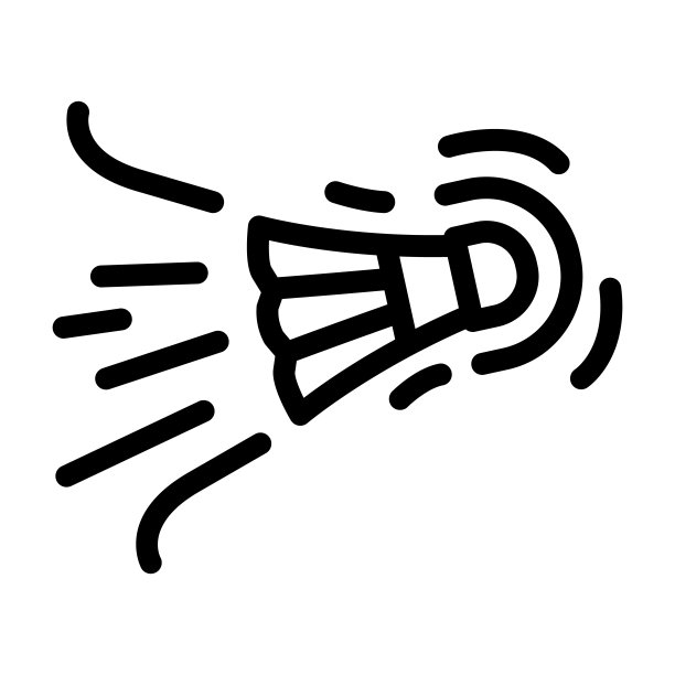 快速羽毛球拍线条图标矢量插画图片下载