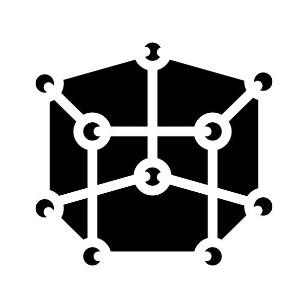 粒子分子结构字形图标矢量图图片下载