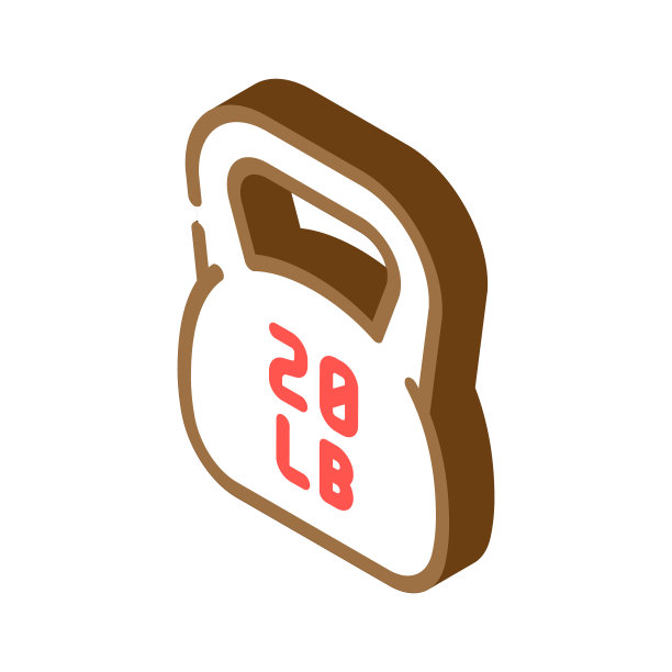 壶铃健身运动等距图标矢量插图图片下载