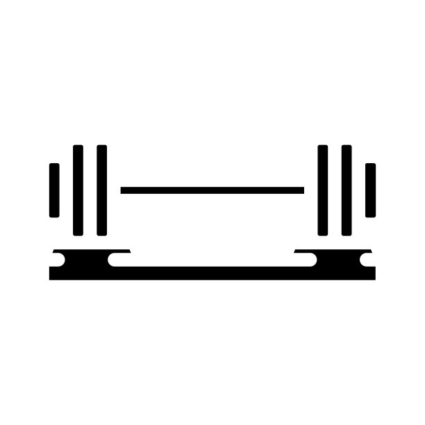 杠铃健身运动象形文字图标矢量插图图片下载