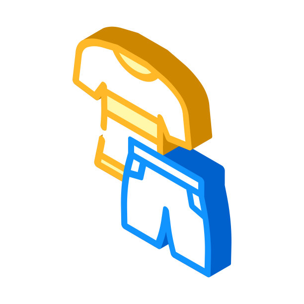 运动服健身运动等距图标矢量插图图片下载