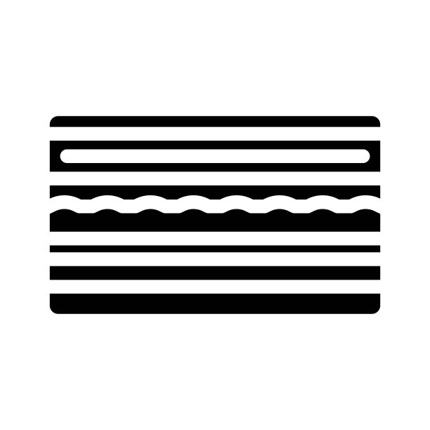 记忆泡沫床垫卧室内部符号图标矢量插图图片下载