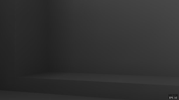 抽象的黑色和梯度光背景与工作室背景。暗空白展示或洁净室展示产品。黑色背景。矢量插图。图片下载