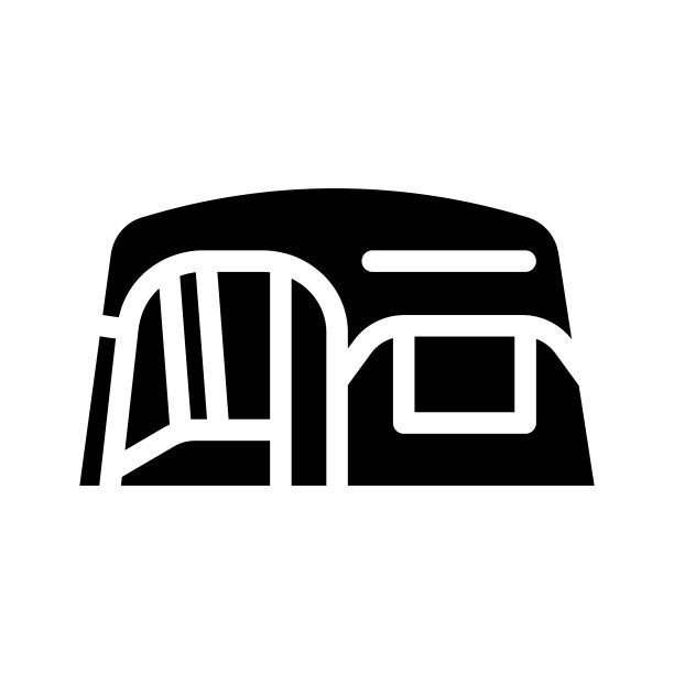 避难所帐篷度假字形图标矢量插图图片下载