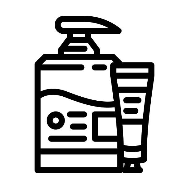 香脂膏化妆品线图标矢量插图图片下载