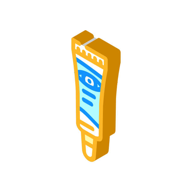 眼霜产品等距图标矢量插图图片下载