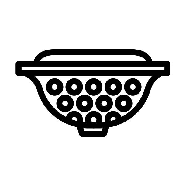 水槽过滤器家庭内部线图标矢量插图图片下载