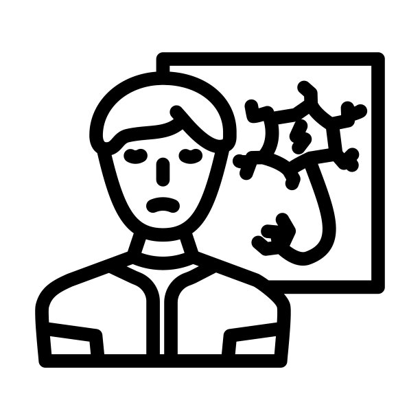 紧张的人压力头痛线图标矢量插图图片下载