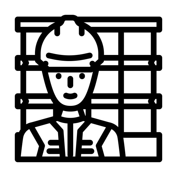 工程师建筑工人线条图标矢量素材图片下载