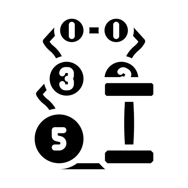 哑铃健身运动字形图标矢量插图图片下载
