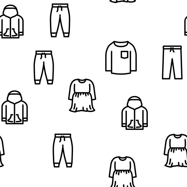 婴儿布婴儿新生儿矢量无缝图案图片下载