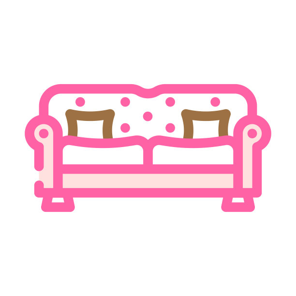 沙发客厅颜色图标矢量插图图片下载