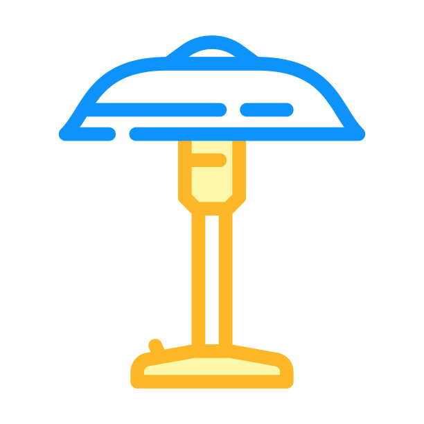 灯表卧室室内颜色图标矢量插图图片下载