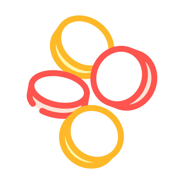 硬币黄金下降的颜色图标矢量插图图片下载