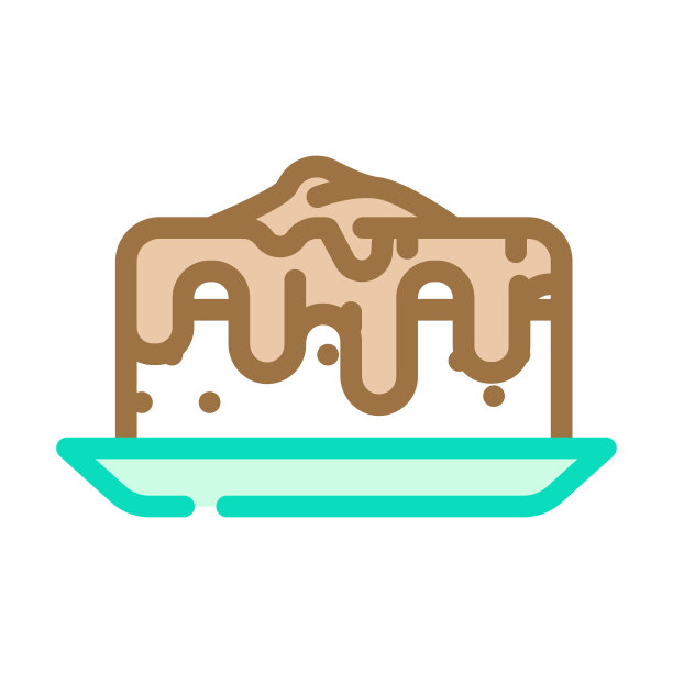 美味的巧克力糖果食物颜色图标矢量插图图片下载