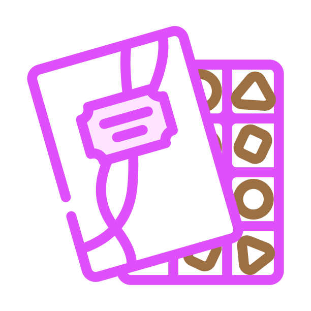 盒子巧克力糖果食物颜色图标矢量插图图片下载