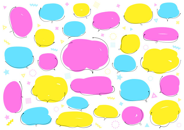 用圆珠笔绘制的一组气球图片下载