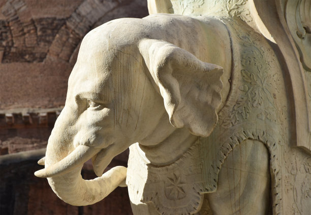 罗马的圣玛利亚教堂，方尖碑底部的大象雕像图片下载