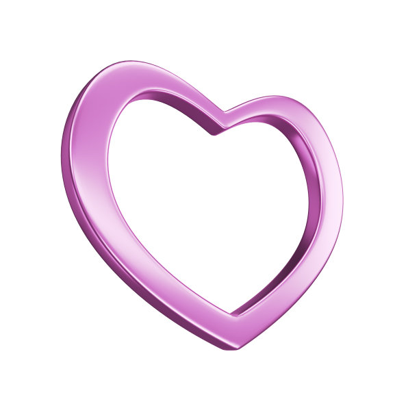 心的图标。心形的框架。紫心勋章。情人节。的婚礼。爱。心脏三维渲染。3 d演示。图片下载