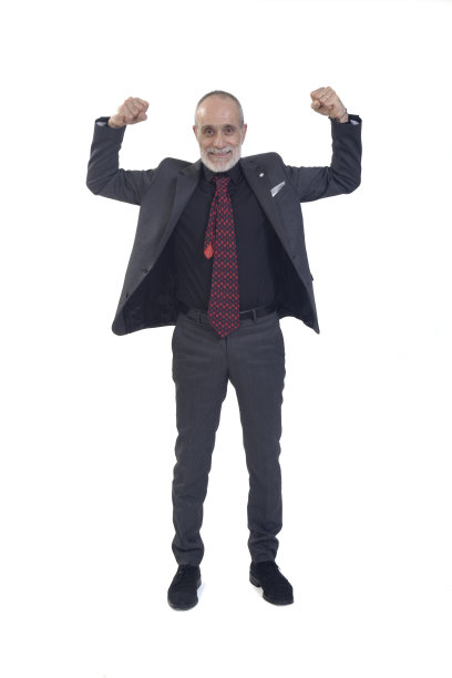 男子被隔离在白色背景上图片下载