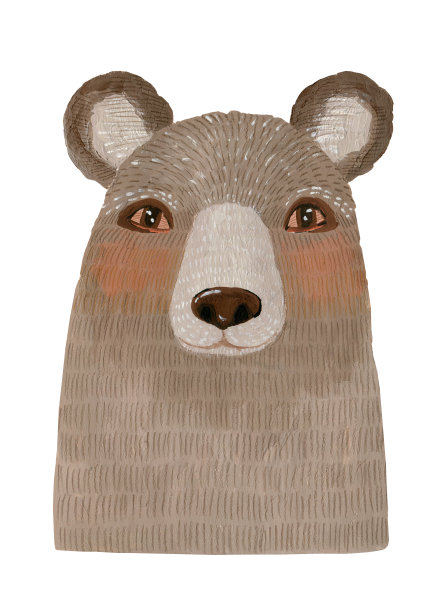 水彩熊肖像。图片下载